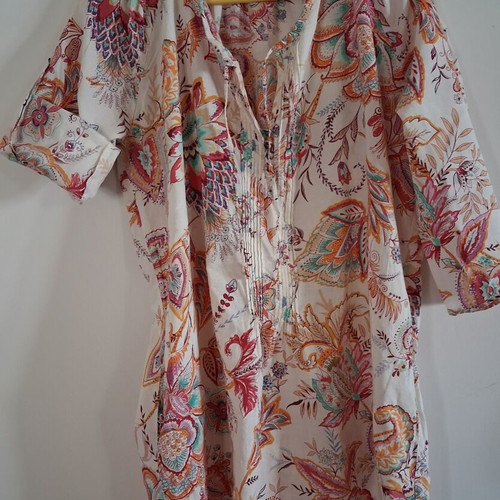 Zara Boho dress tunic with pockets and buttons, cotton, size M