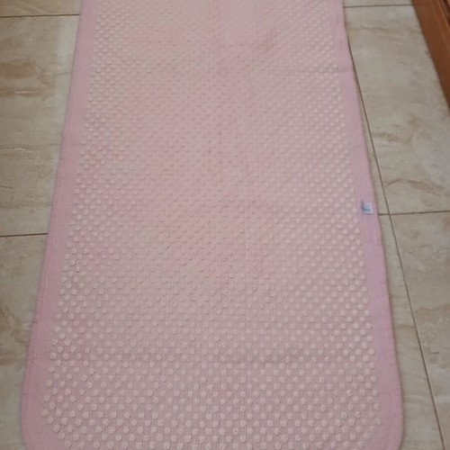 Pink bathroom rug, 100% cotton, German origin