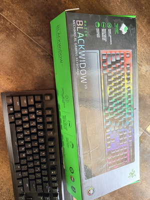 Razer BlackWidow V3 full-size mechanical gaming keyboard with wrist rest