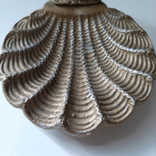 Metal ashtray Ioannina used, shell shape with Ali Pasha palace