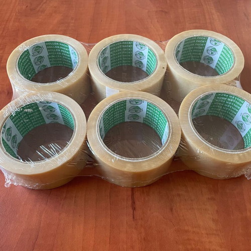 Roller Pack PVC packing tape 48mm x 60m, pack of 6, new