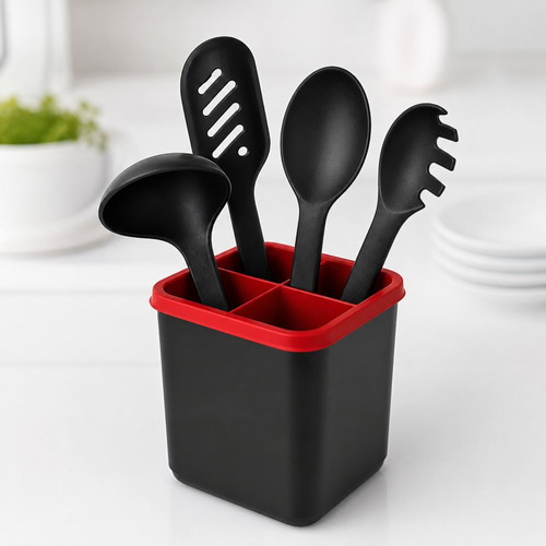 Tupperware Kitchen Utensil Set 4 Pieces with New Holder