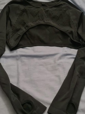 Sports top new, size S, dark green