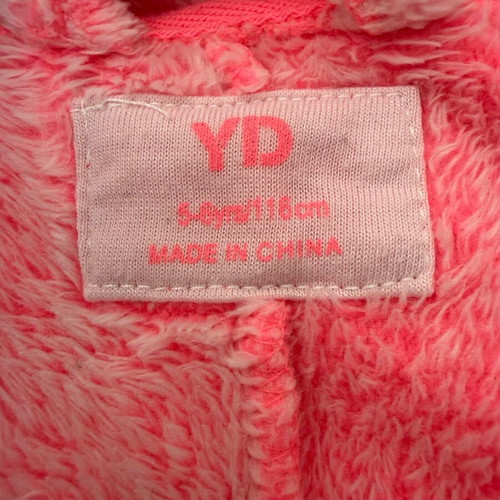 Girls' pink one-piece 5-6 years like new with fuzzy lining