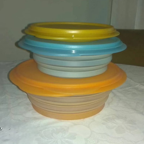 Tupperware Mini Max collapsible silicone bowls set of 3 for meal prep