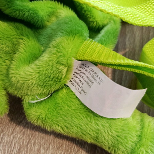Chupa Chups plush backpack used, green frog