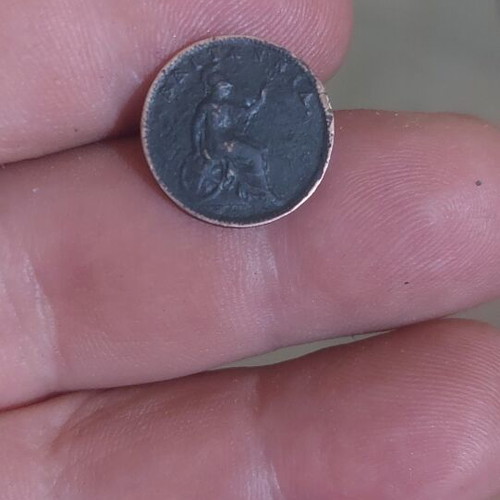 1 Lepto Ionian State 1834 coin used, with damages
