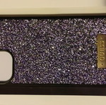 Guess phone case for iPhone 15 new, purple with embossed surface