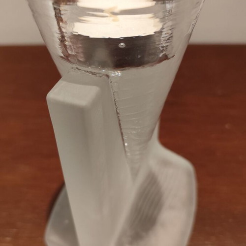 Kosta Boda Ice Age candlestick new, made of crystal
