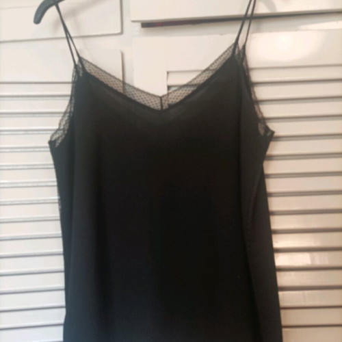 Zara transparent cami top M like new, black