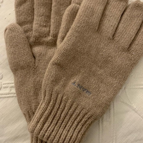 Gant knitted gloves with fleece lining, new, size M, beige