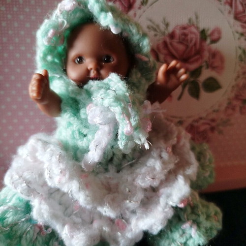 Doll with Handmade Dress and Hat New