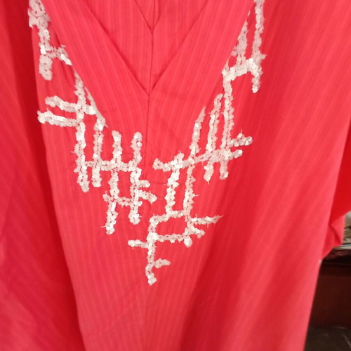 Paul Smith Black Label Oversize Beaded Caftan Dress M IT42 Like New Red