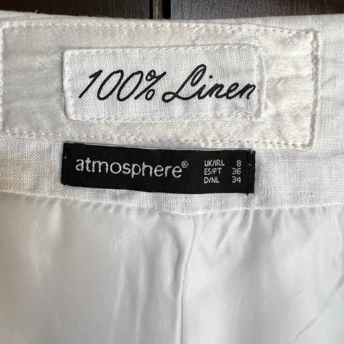 Atmosphere women's linen skirt size S-M like new, white