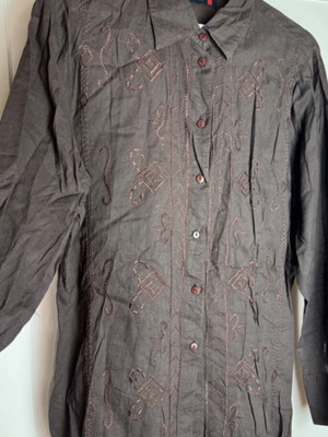 Women's brown cotton linen shirt size 40 used