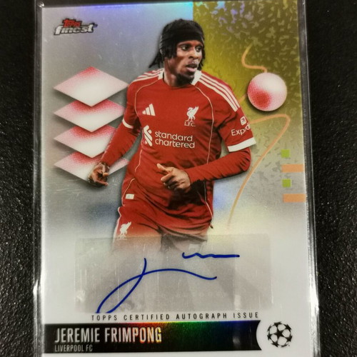 Jeremie Frimpong BA-JF Topps Finest UEFA Club Competitions 2025/26 certified autograph card Liverpool FC