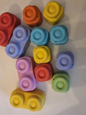 Clementoni Soft Clemy building blocks used, 12 pieces natural rubber