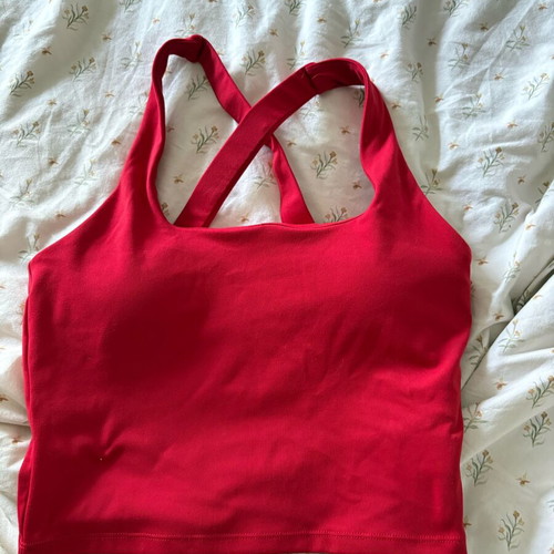 Oysho cherry red polyamide top size Small new