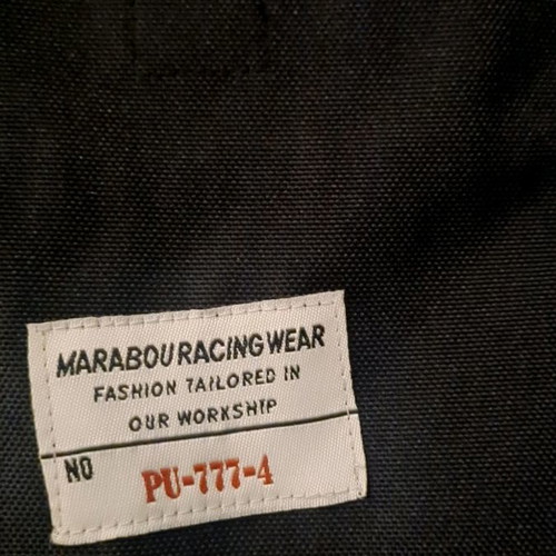 Biker jacket used, black with yellow details, men's L