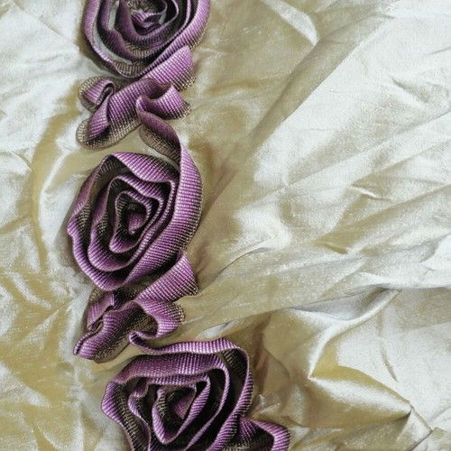 Silk with handmade embroidery opaque, high quality 1.44x2.80