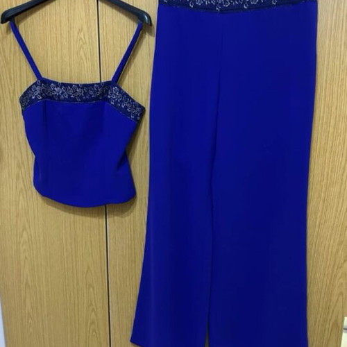 Evening set with bustier new, blue, size S-M
