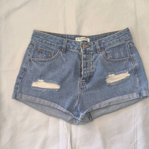 Pull & Bear denim shorts with rips, size small, like new