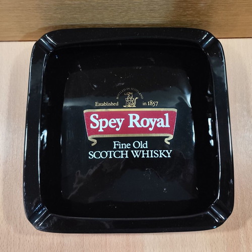 Spey Royal scotch whisky ceramic ashtray used, vintage promotional