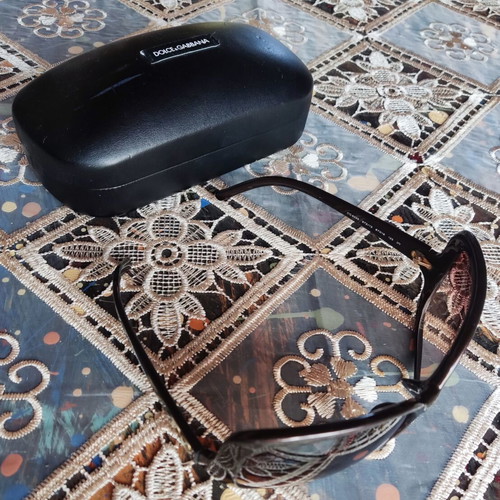 Dolce & Gabbana DG 6035 women's sunglasses used, brown oversized frame