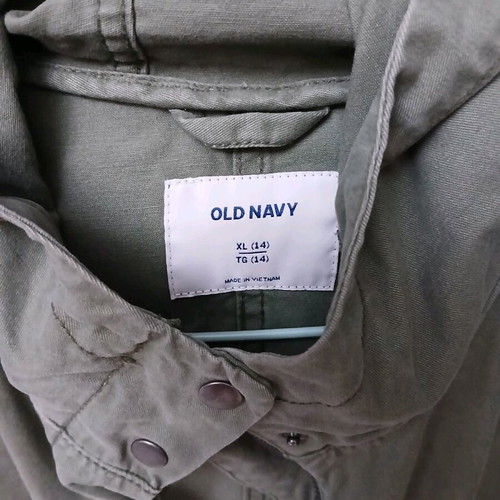 Old Navy khaki jacket used, size XS, green