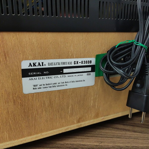 Akai GX-630DB reel-to-reel tape recorder used with original manual and NAB adapters