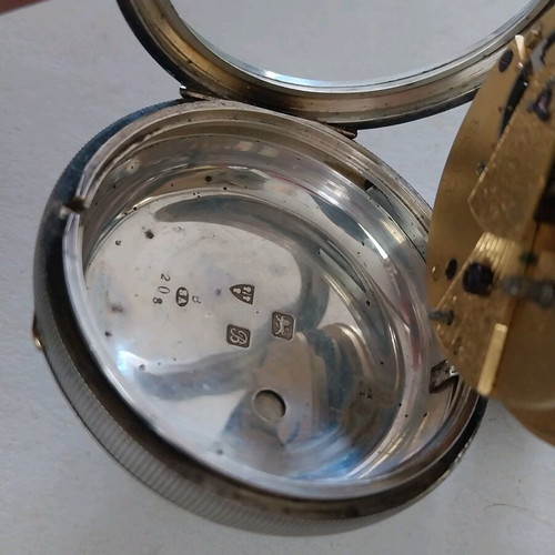 Silver pocket watch jewelry used, late 19th century, functional