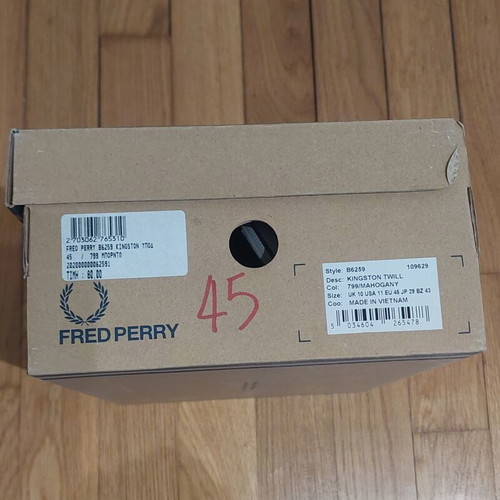 Fred Perry B6259 men's sneakers used, burgundy, size 45