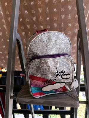 Children's backpack bag new silver color