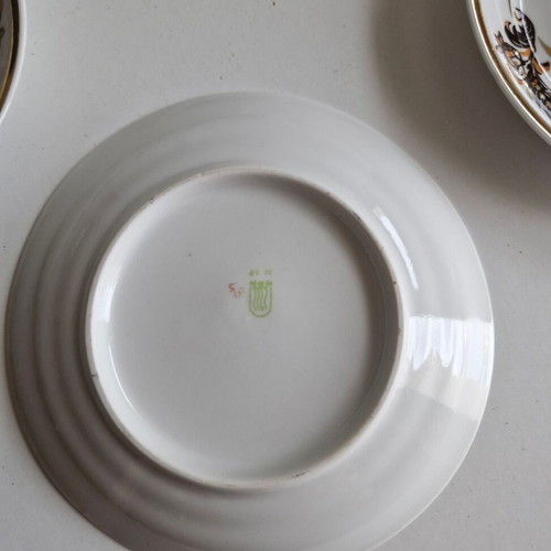 Riga porcelain cake plates from the 70s like new, set of 6