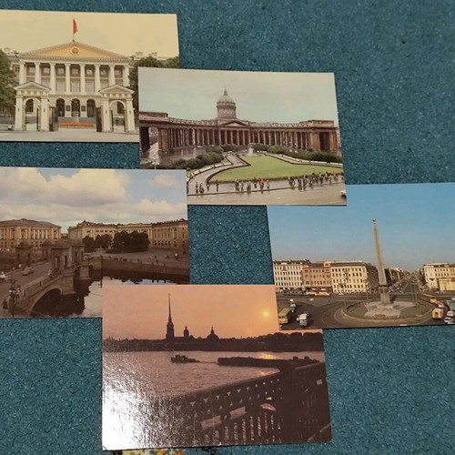 Postcards used, pack of 14, Russian monuments 1980s