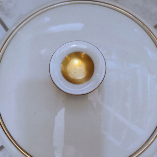 Porcelain Serving Bowl with Lid Thomas Germany like new, gold details