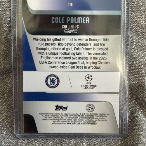 Topps Cole Palmer Chelsea #118 card new, limited 15/99