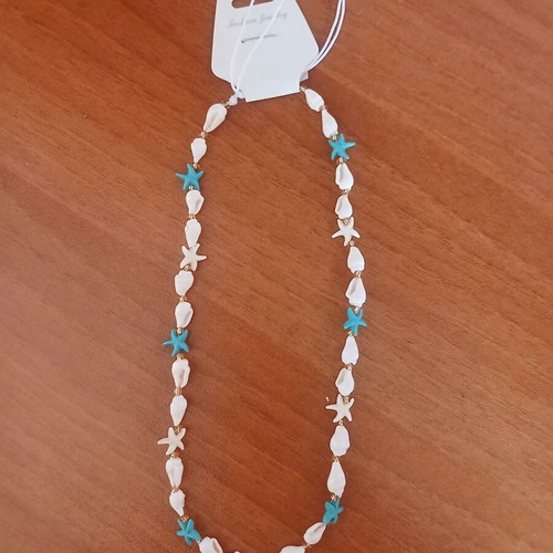 Summer necklace new, white and blue