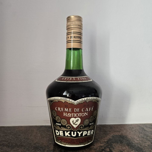 De Kuyper Crème de Café coffee liqueur bottle, sealed collectible