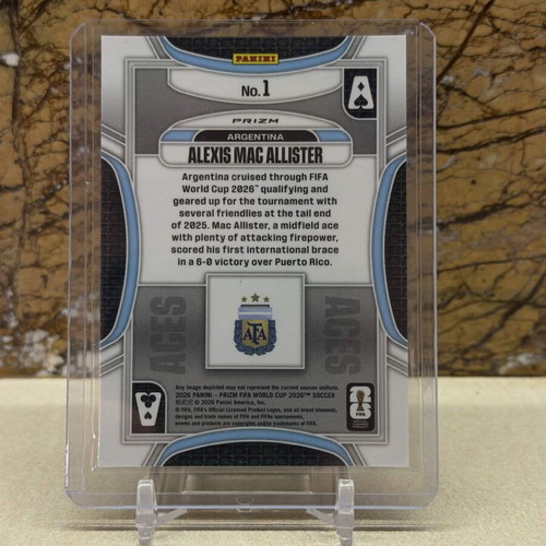 2026 Panini Prizm FIFA World Cup Soccer Aces Alexis Mac Allister Silver Wave Prizm card