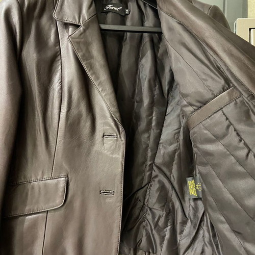 Forel women's leather jacket used, brown, size 52