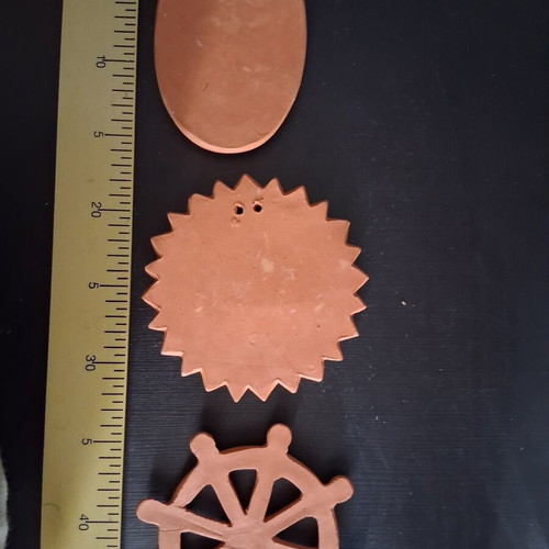 Clay wall decoration, terracotta color, pack