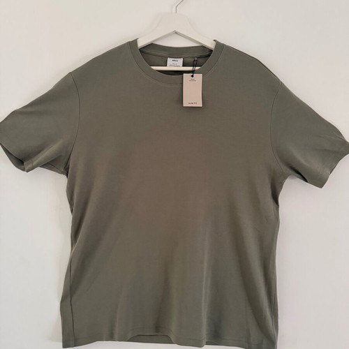 T-Shirt 100% Cotton Slim Fit Green Size XL