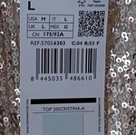 Mango top L new with silver sequins