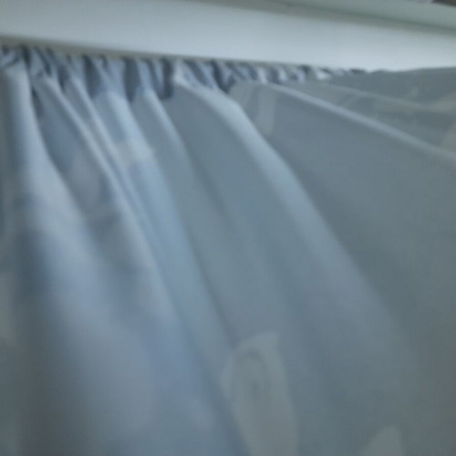 Curtains like new, 238×140 cm, light gray with white details