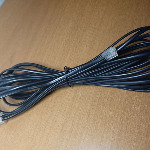 Telephone cable used 6 meters with 2 plugs black