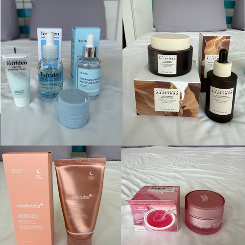 Skincare set for dehydrated skin with Torriden, SKIN1004, iUNIK, Laneige, Medicube