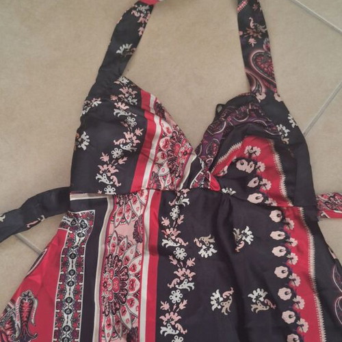 Halter Neck Summer Dress one size, like new, colorful