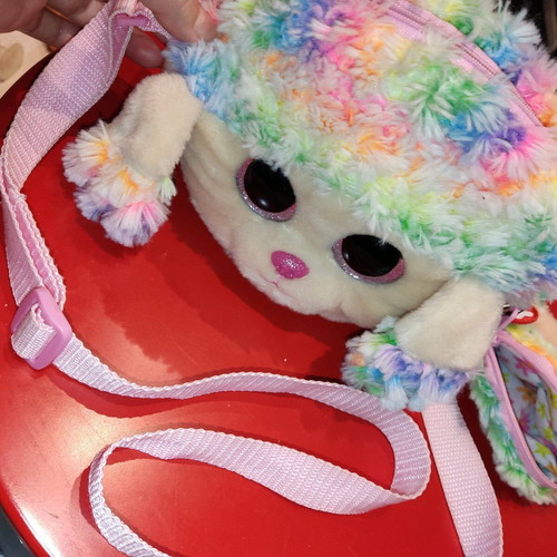 Fuzzy bag and wallet almost new girls' style