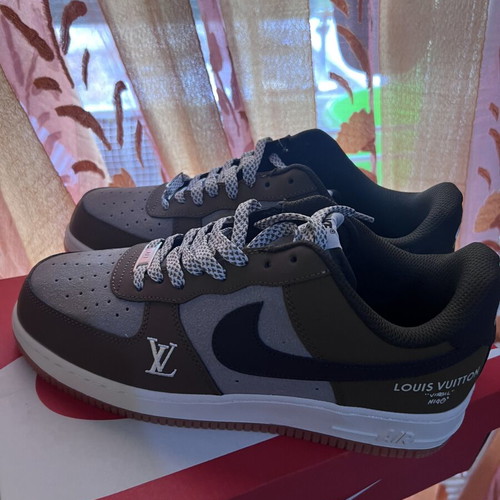 Nike Air Louis Vuitton sneakers new, casual style, gray and brown